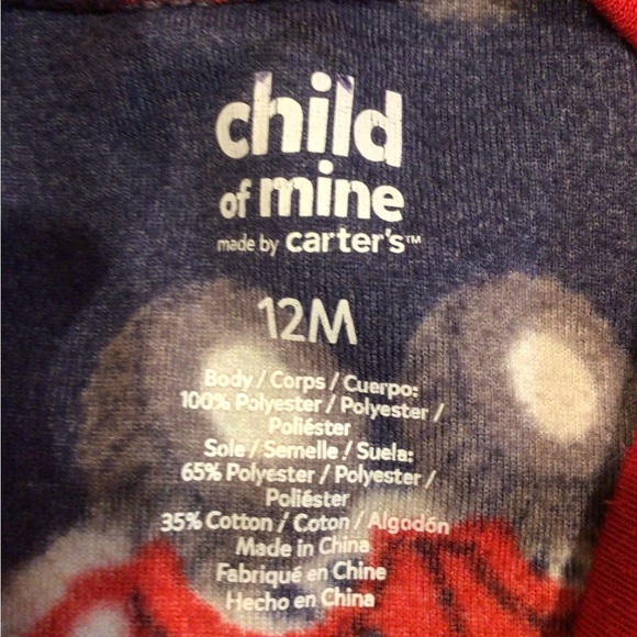 Christmas Monster Truck Fleece Footed Pajamas Size 12 Months - Picture 4 of 4